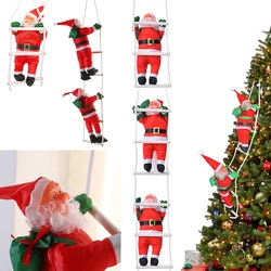 Christmas Decoration Santa Claus Climbing Ladder Ornament for Xmas Tree Home Decoration Hanging Doll Navidad New Year Gift Favor