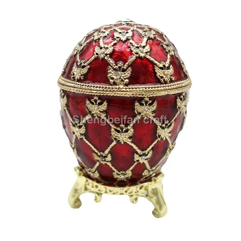 Faberge Egg  Hand Painted Enameled Ornament Easter Egg  Decorative Egg Home Decoration  Jewelry Box Trinket box