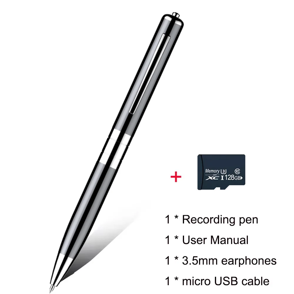 AideeMaster Digitaler aktivierter Stift, 360-Grad-Sound-aktiviertes Diktiergerät, Aufnahmegerät, sprachgesteuerter Audiorecorder-Stift für Besprechungen 4