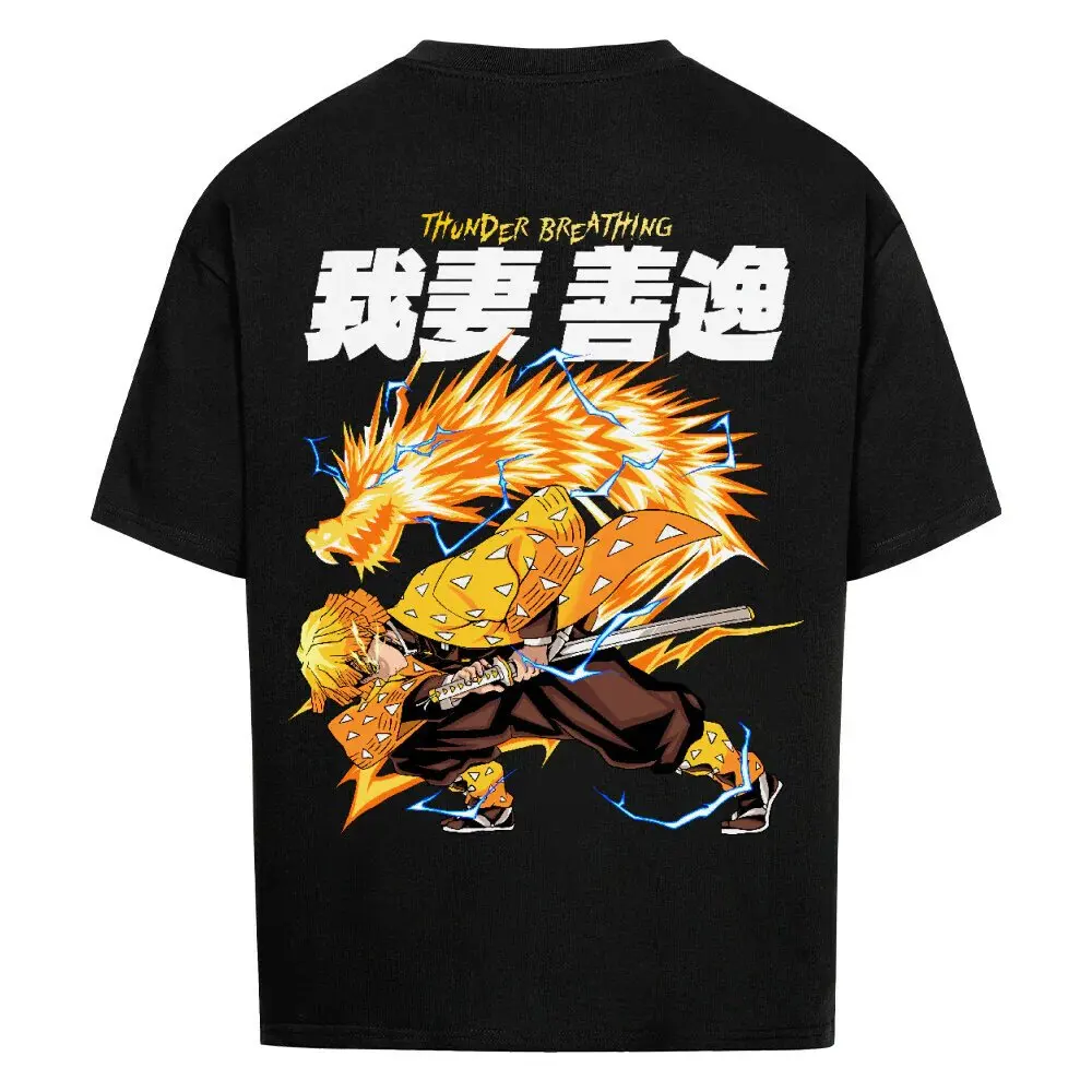 Anime Graphic T Shirt Demon Slayer Zenitsu Agatsuma Men Women Cotton Short Sleeve Tee Streetwear 2026 Summer Loose Casual Tops