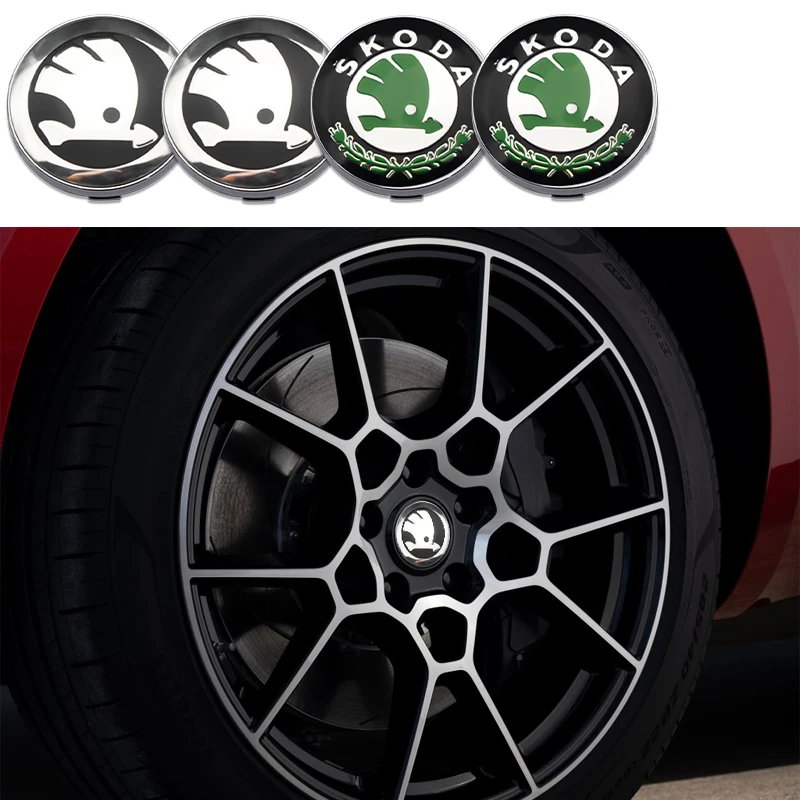 4pcs/Lot 58mm T60 Refitting Car Wheel Center Caps Hub Center Covers For Skoda Octavia Rapid Fabia Superb KAMIQ Car Accessories