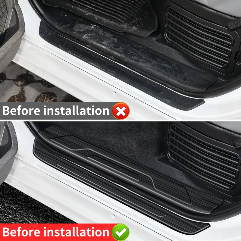 For Toyota Tundra 2022-2024 Stainless Steel Door Sill Threshold Protector Interior Upgrade Decoration Accessories Tuning Styling