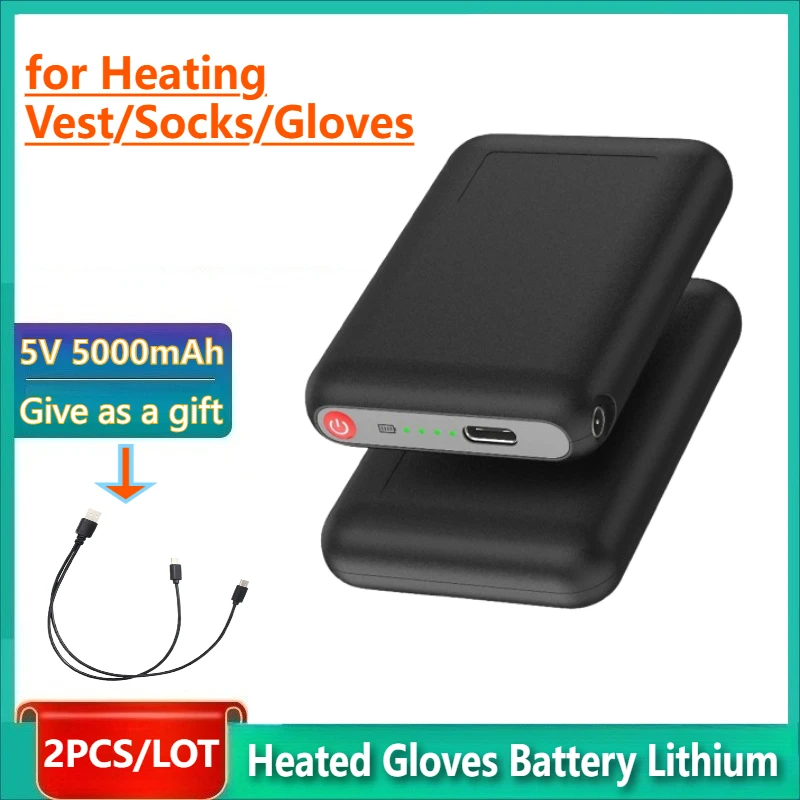 

5V 5000mAh Heated Gloves Battery Lithium Polymer Rechargeable Battery for Heating Vest/Socks/Gloves - Long-lasting Power