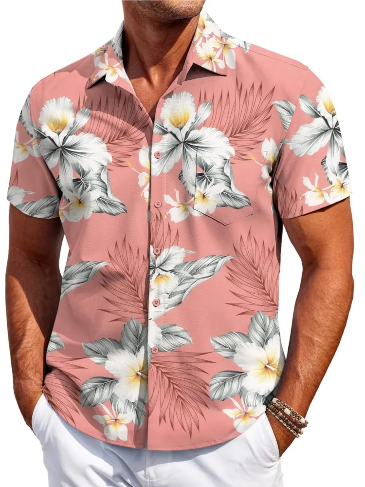 

Menswear Clothing Short Sleeves Printed Shirt Casual Simple Style All-match Shirts For Man Loose Comfortable Ropa Hombre Trendy