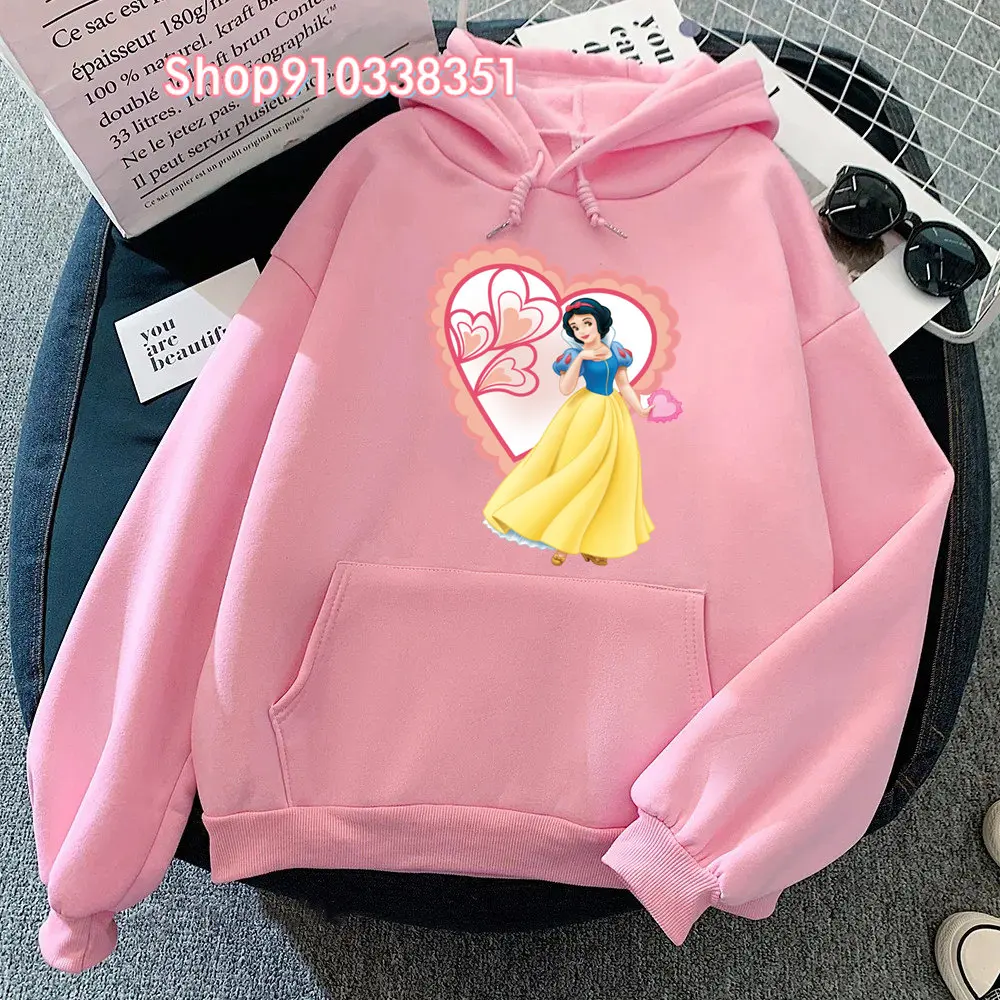 Princess Belle Aurora Mermaid Pullovers Kawaii Clothing Aesthetic Hoodies Women Harajuku Snow White Sweatshirt Streetwear Hoodie