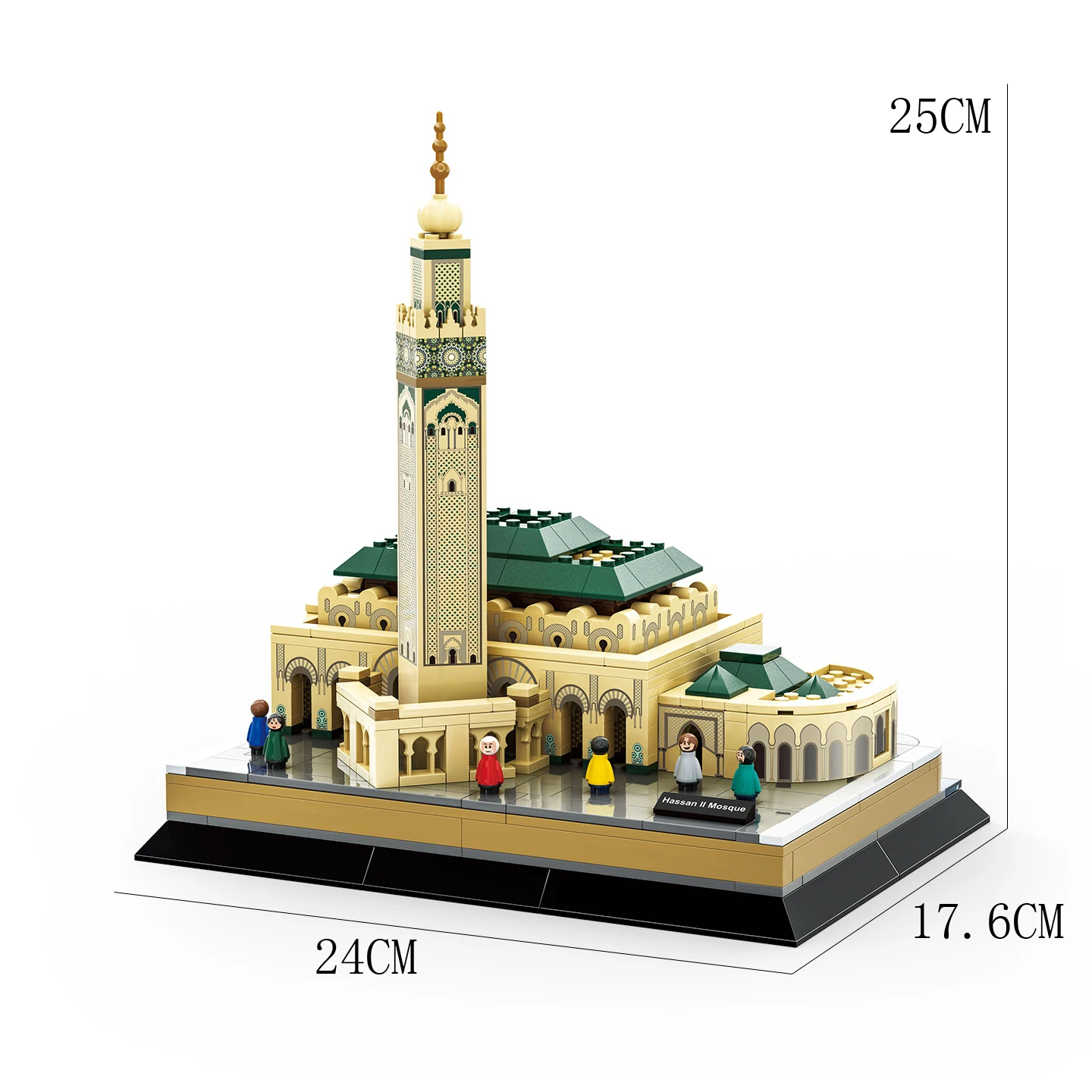 Casablanca Architektur Ziegelstein Hassan II Moschee Kreatives Baustein-Modell Bausatz Spielzeug Sammlerstück als Geschenk – Detail 3