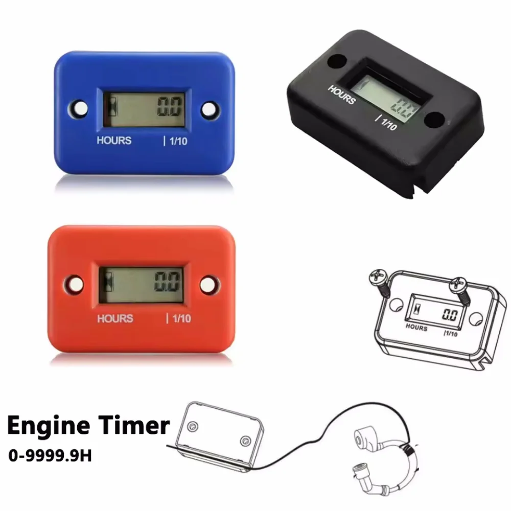 Digital Hour Meter LCD Counter For ATV Motorcycle Instruments Clocks Snowmobile Gasoline Boat Generator Bike Car Accessories