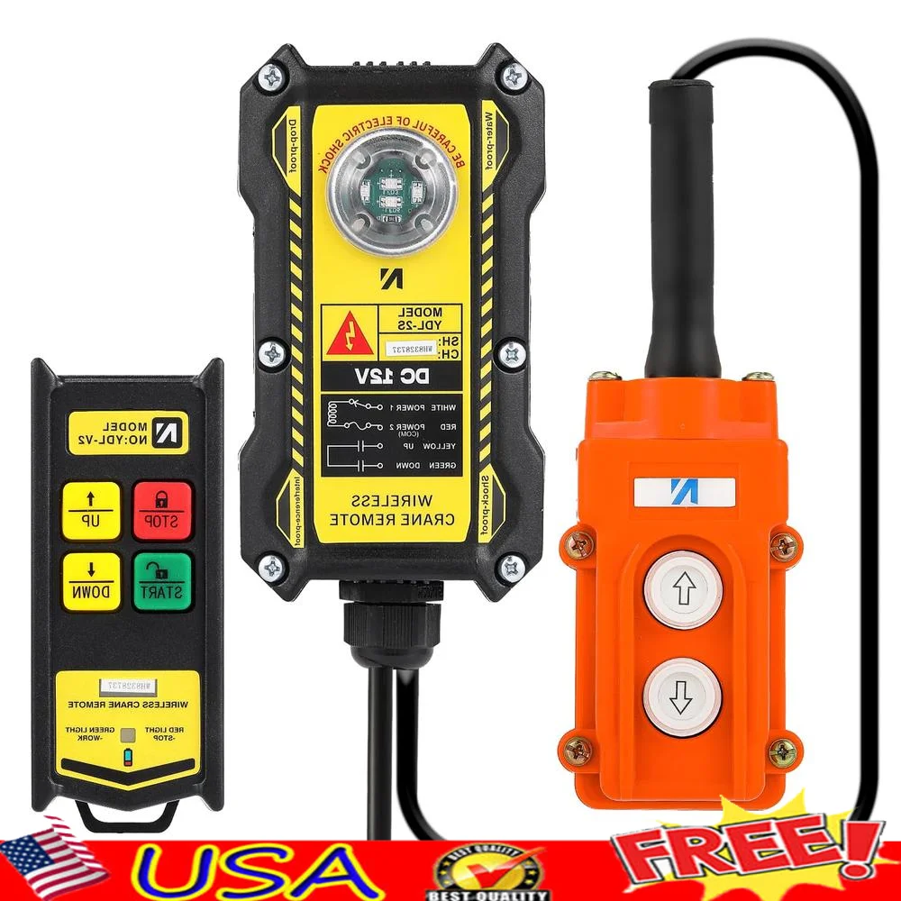 Contrôleur de Grue Industrielle Sans Fil 2 en 1, 12V, Amélioré, Remorque à Décharge