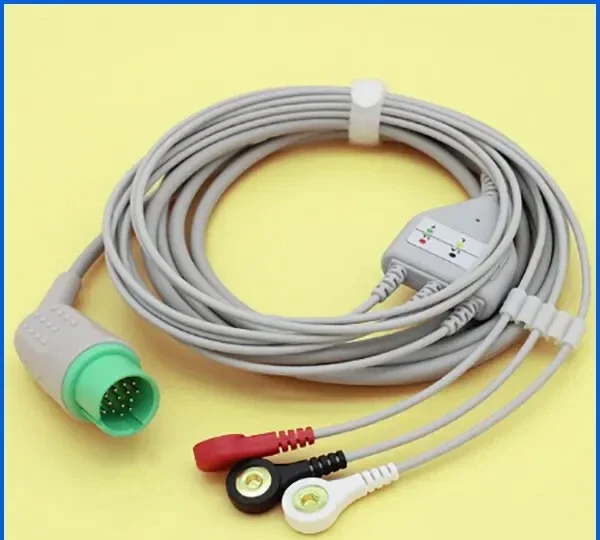 

Compatible New leadwire for Spacelabs 90496 90369 90367 AHA/ IEC Snap/ Clip/Vet clip Patient Cable 3 Lead cable