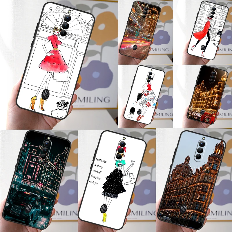 حافظة فتاة تسوق Harrods لهاتف Nubia Red Magic 10 9 8 Pro Plus 6 7 6S 7S Pro 5G 6R RedMagic 8S 9S Pro Plus