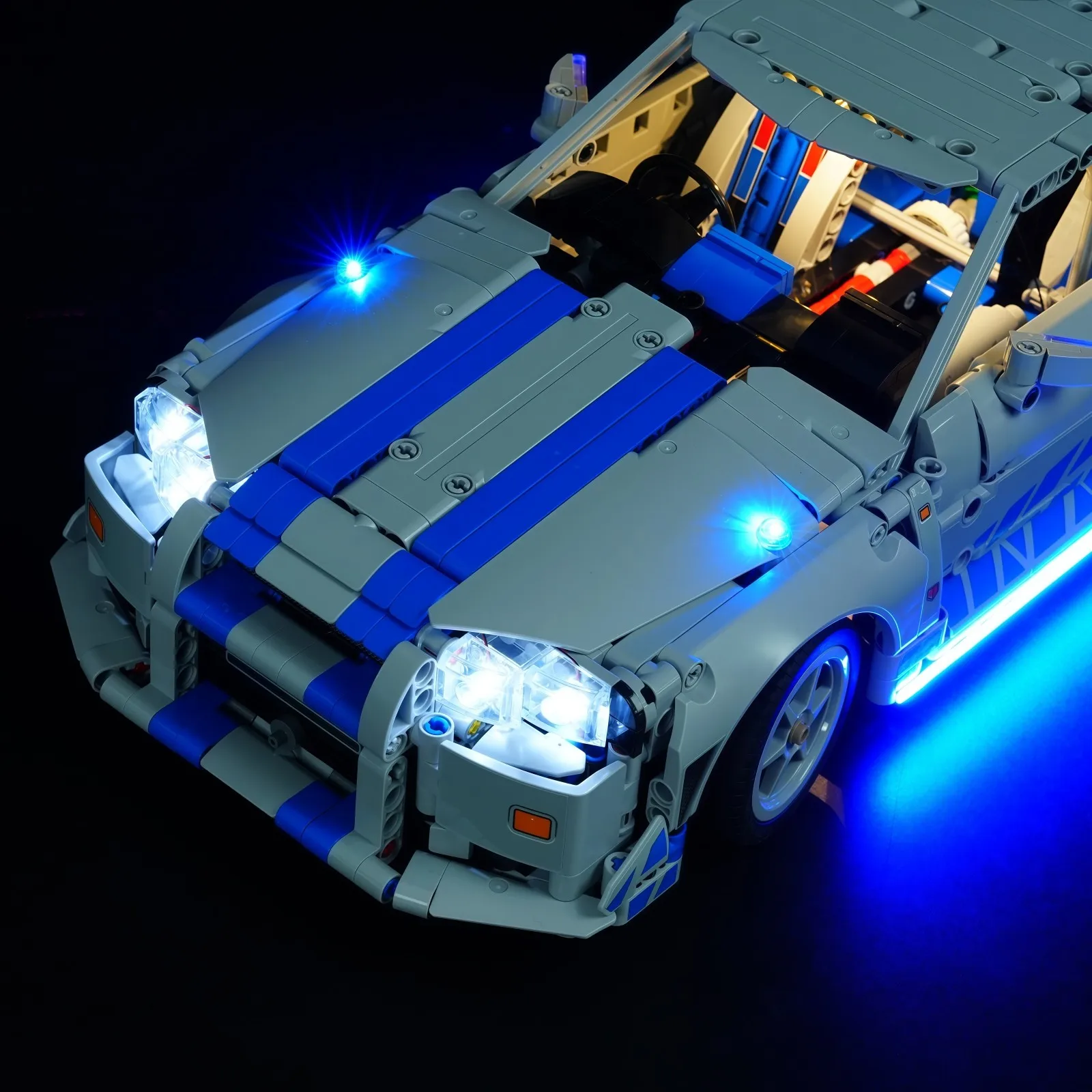 MAXCXT مصباح ليد ل ليجو 42210 2 سريع 2 غاضب نيسان سكاي لاين GT-R (R34) سيارة لتقوم بها بنفسك مصباح للزينة لا تشمل اللبنات #4