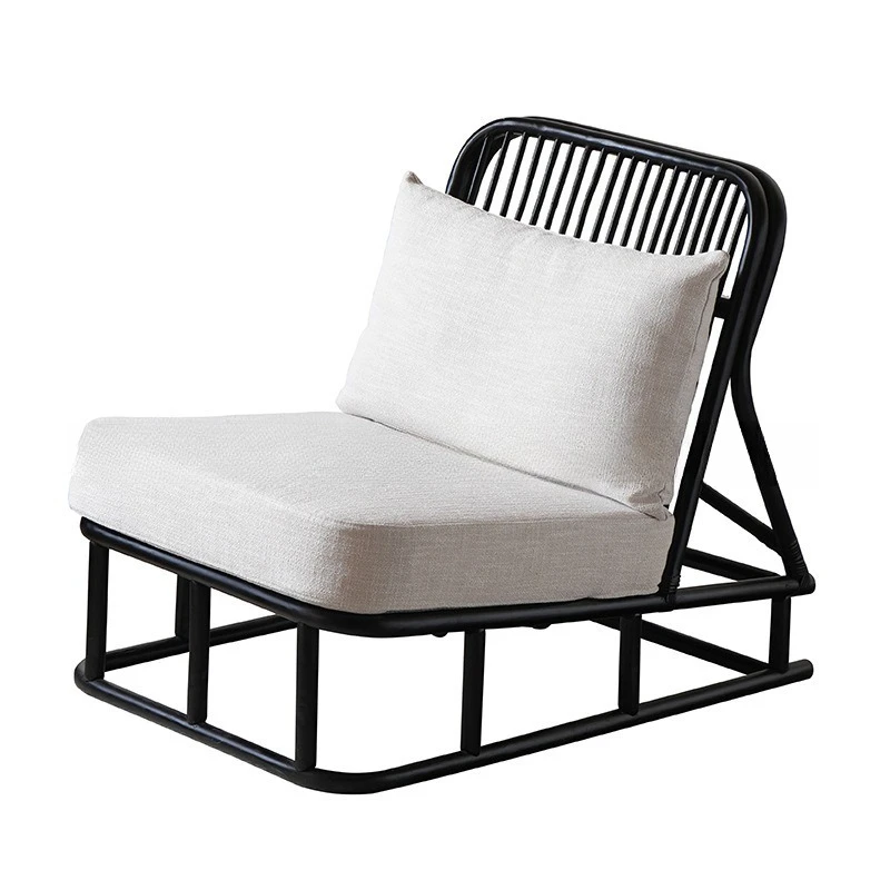 wabi-sabi black balcony simple leisure chair, living room single sofa chair, chair