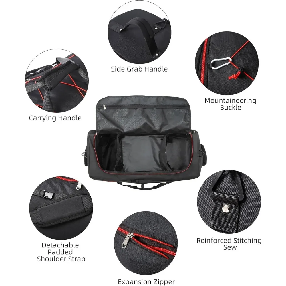 32 حقيبة سفر ذات عجلات ناعمة قابلة للطي، حقيبة شحن دوارة قابلة للتوسيع من 110 لتر إلى 140 لتر مع عجلتين وجيوب متعددة1 (