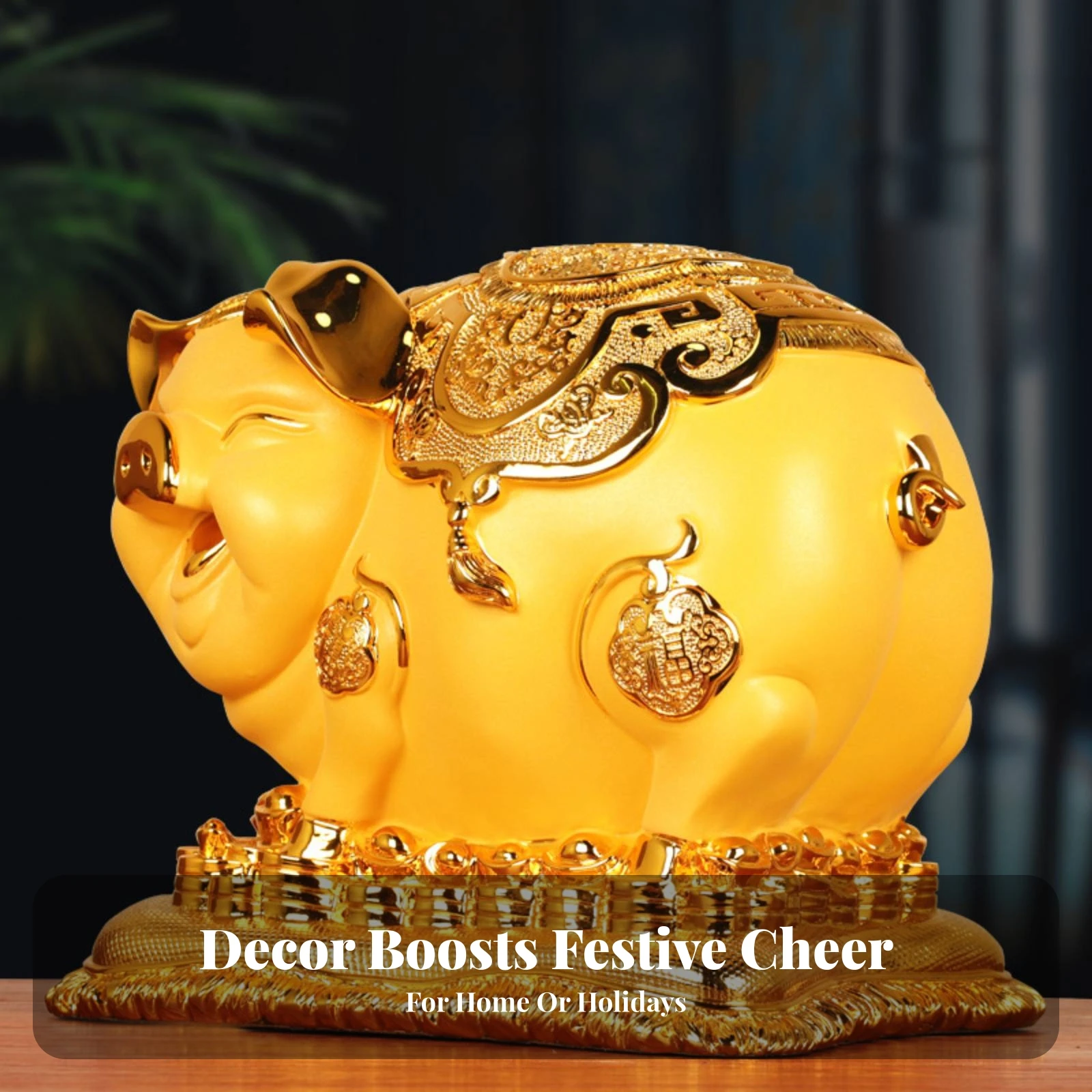 Piggy Bank Openable Resin Pig Bank Pig Money Box Bottom Hole Household Decor Desktop Display
