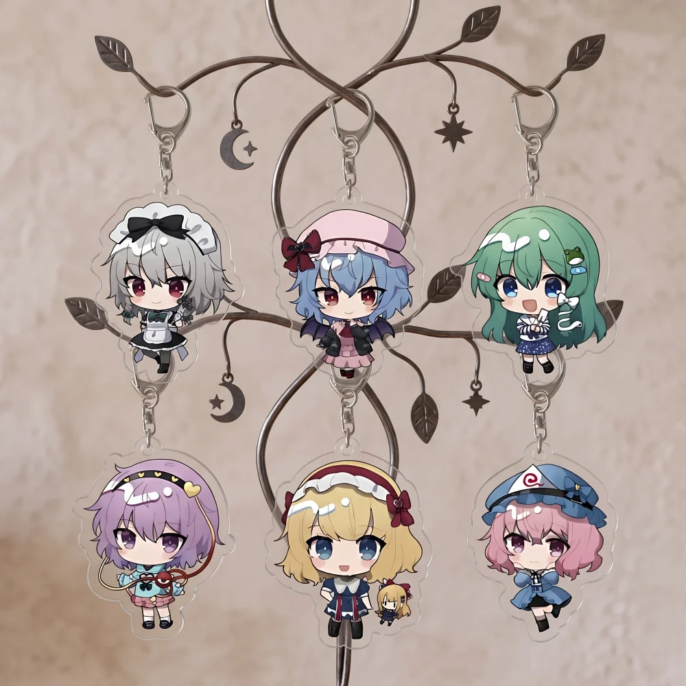 6cm Acrylic Keychain Anime Touhou Project x BOOKOFF Collab Remilia Sakuya Sanae Chibi Bag Charm Pendant Fans Gift