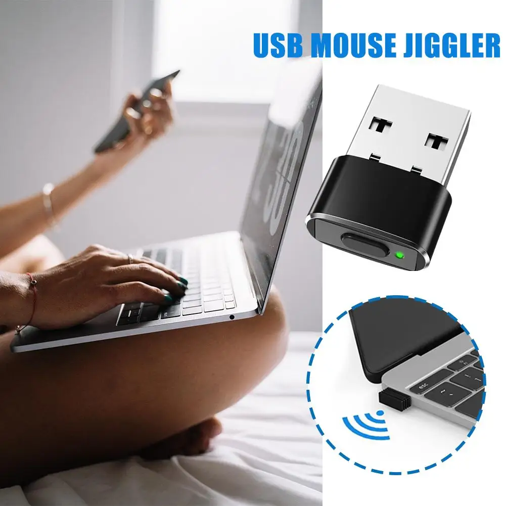 USB Tiny Undetectable Mouse Mover With Separate Mode ON/OFF Display Digital And Protective Buttons And Q4E2