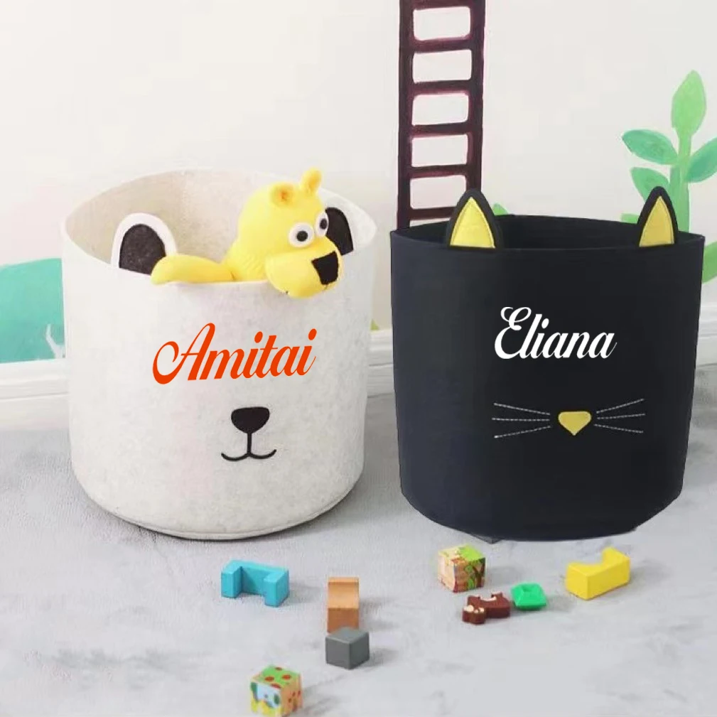 Personalized Toys, Round Diapers, Cartoon Cats And Dogs, Felt Storage Bucket, Dirty Clothes, Miscellaneous Items, Pet Toys