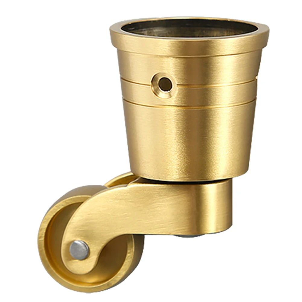 360 Degree Rotation Brass Caster Wheels Living Room Brushed Finish Enhanced Mobility Robust Load-bearing Design