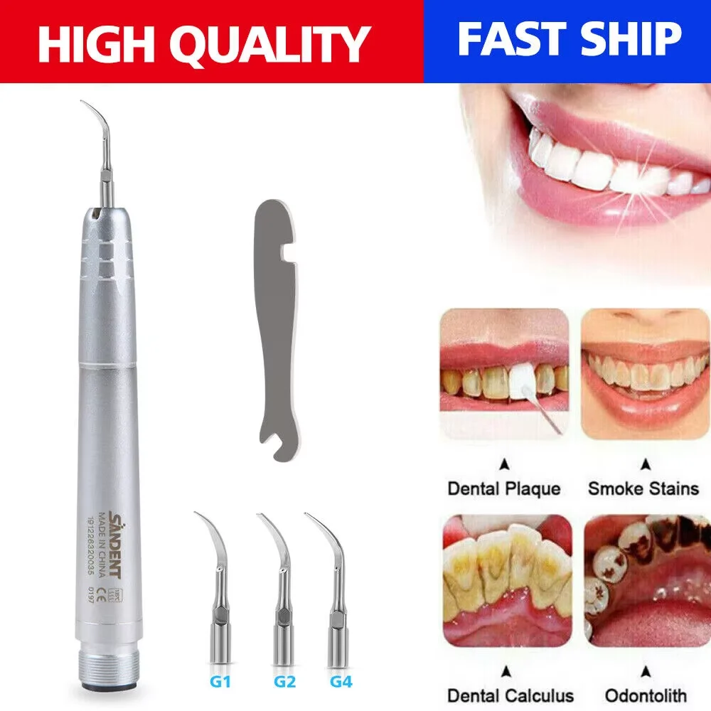 Nsk Style Dental Hygienist Ultrasonic Air Scaler Handpiece Sonic Perio Teeth Scaling 2Hole+3pcs Tips G1 G2 G4