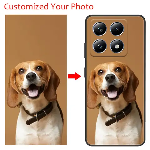 Customized DIY Soft Black TPU Silicone Phone Case For Xiaomi 15 15Pro 14 14Pro 14Ultra 14T 14TPro 13 13Pro Poco M7 X6 Pro