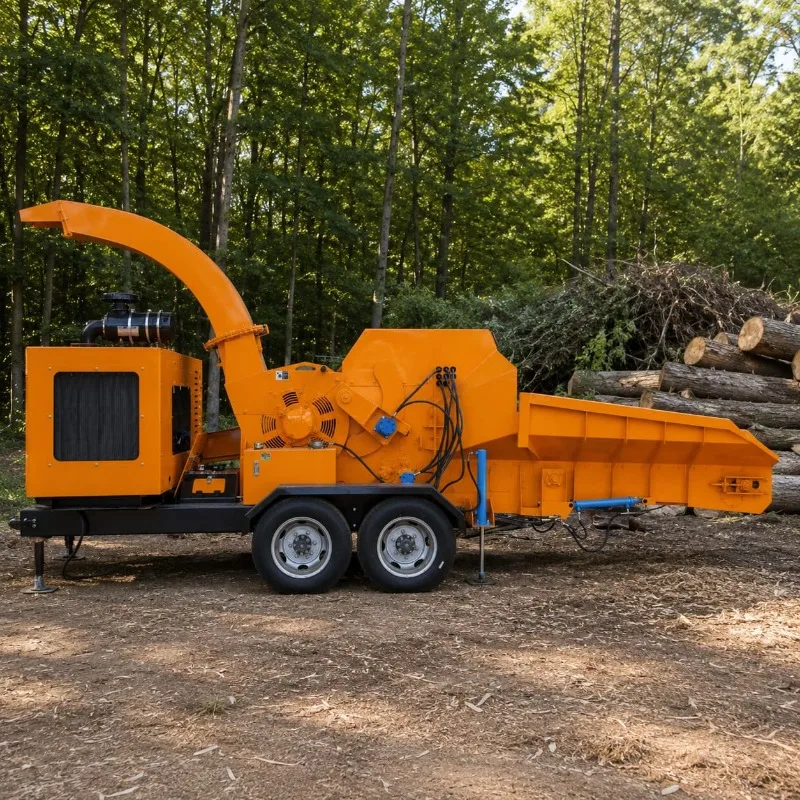 Wood Chipper Machine Customized Hydraulic Feed Drum Type for Wood Pallet Timber Recycling Industry