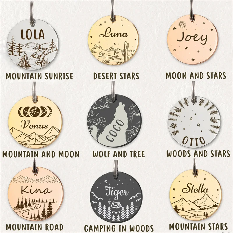 

Custom Personalized Cat Dog ID Tag Collar Pendant Engraved Pet Necklace Chain Charm Supplies For Tag Name Products