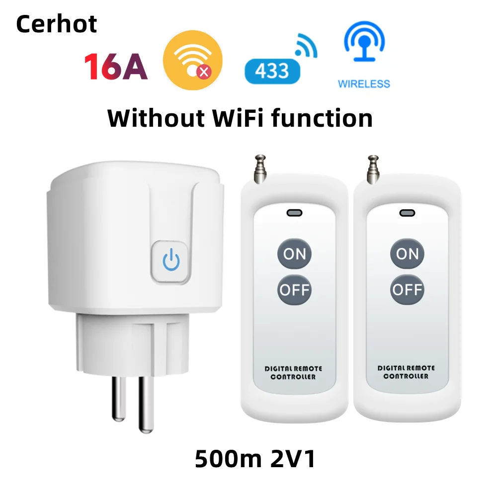 Cerhot US/EU/UK RF433MHz bezprzewodowy przełącznik zdalnego sterowania gniazdo zasilania standardowa wtyczka używane do lamp i małych sprzęt agd