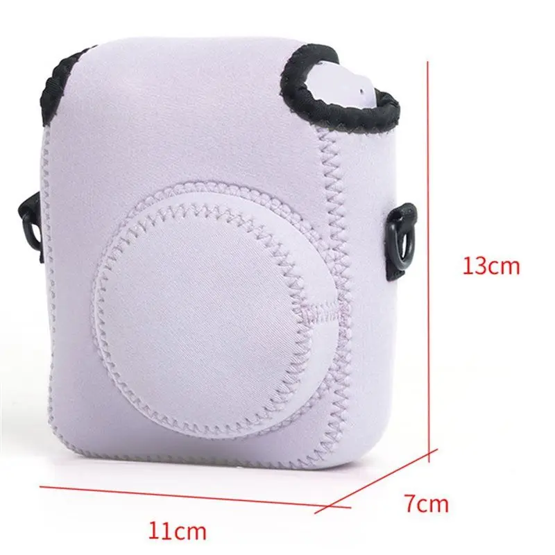 DT18 Soft Camera Case for Instax Mini 12, Stylish Shoulder Bag with Strap, Easy Transportation Storage for Camera