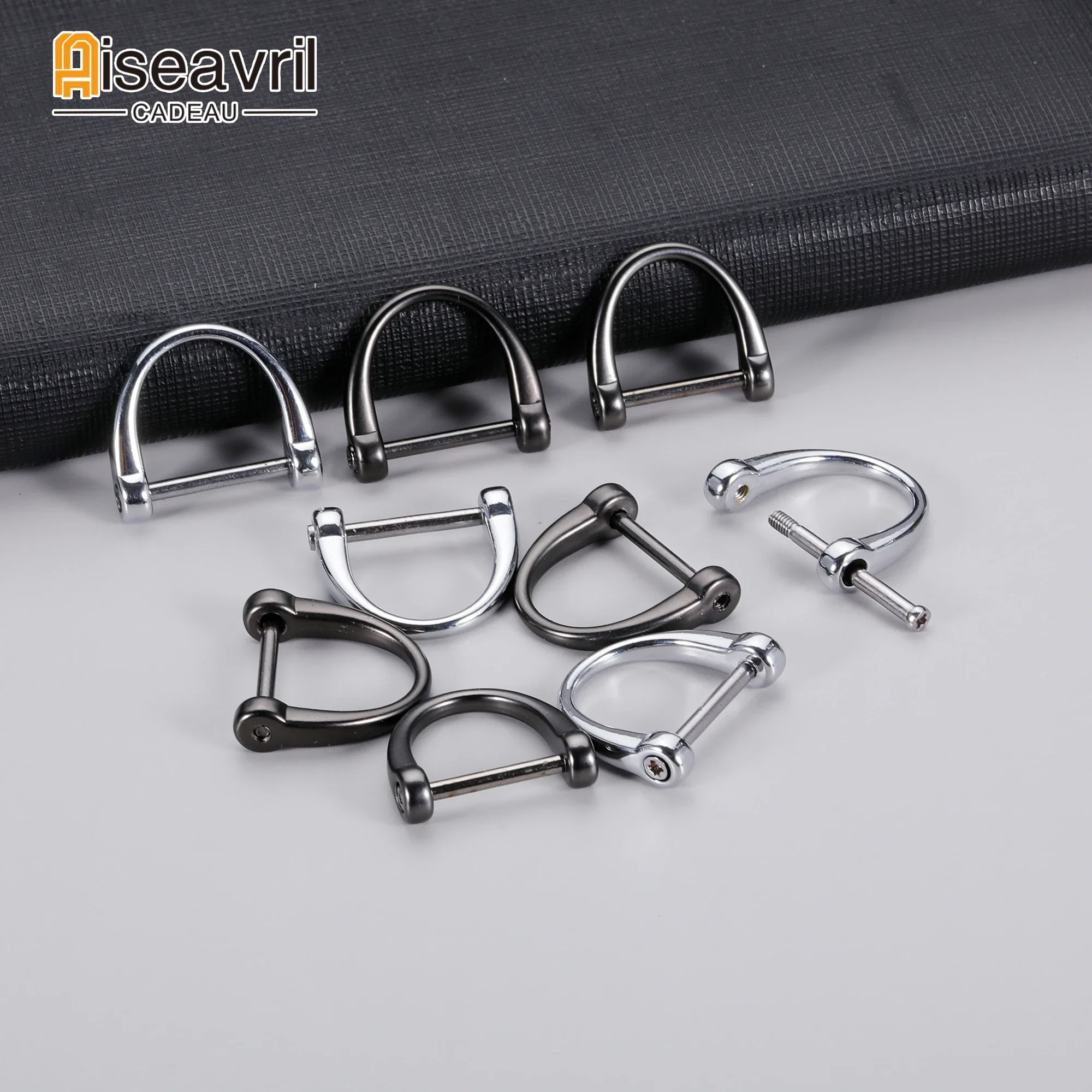 5pcs Metal Detachable Open Screw D Ring Horseshoe Buckle Shackle Clasp for Leather Craft Bag Strap Belt Handle Shoulder Webbing