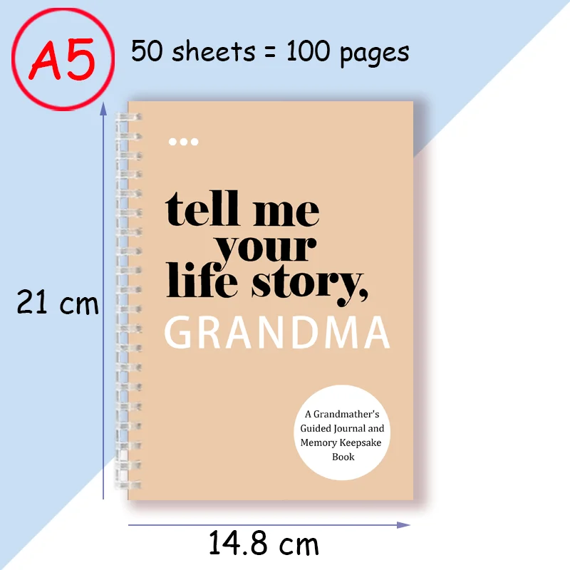 دفتر مذكرة الذاكرة العائلية - "أخبرني قصة حياتك، أمي/أبي" - مجلة تذكار عاطفية للآباء |   التقاط اللحظات الثمينة