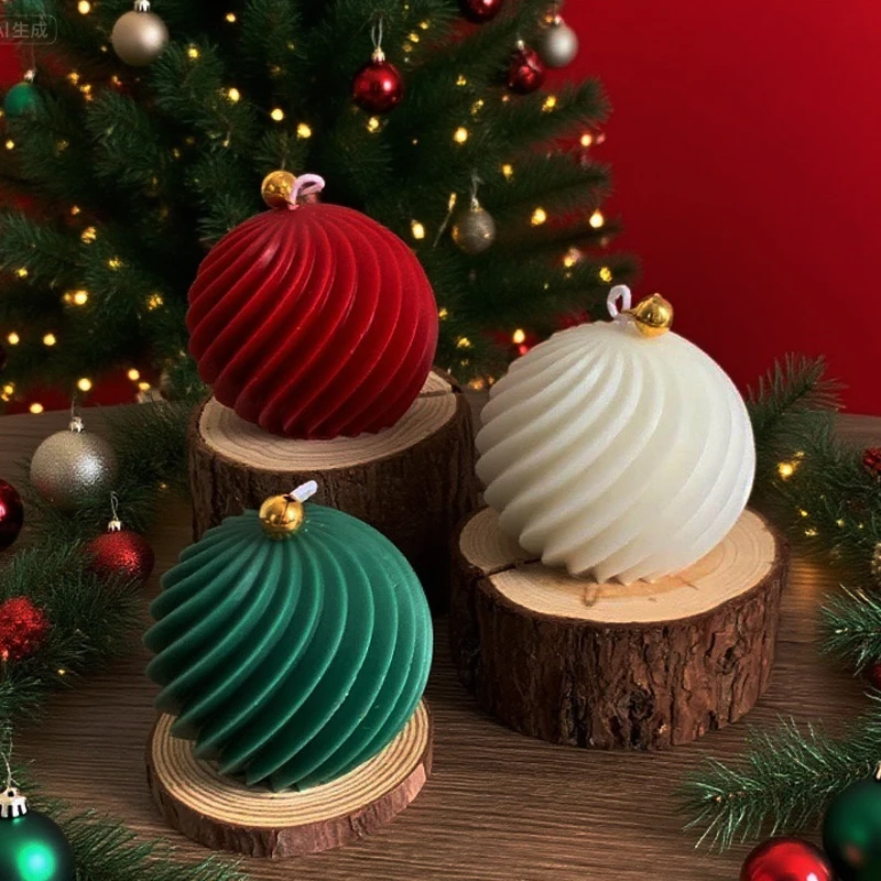 Spiral stripe Ball Silicone Ca - огляд і ціна Xmas Candle Making