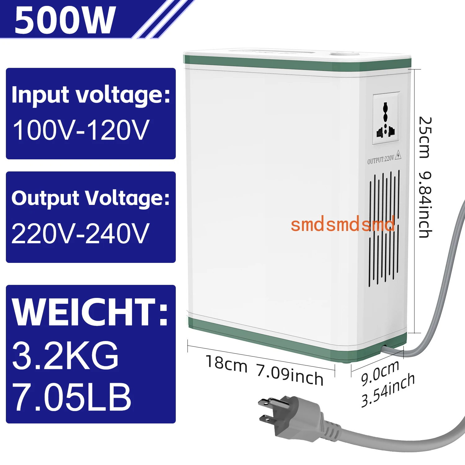 Converter High Power 500W Voltage Converter 110v to 220v to 110v Transformer 100v