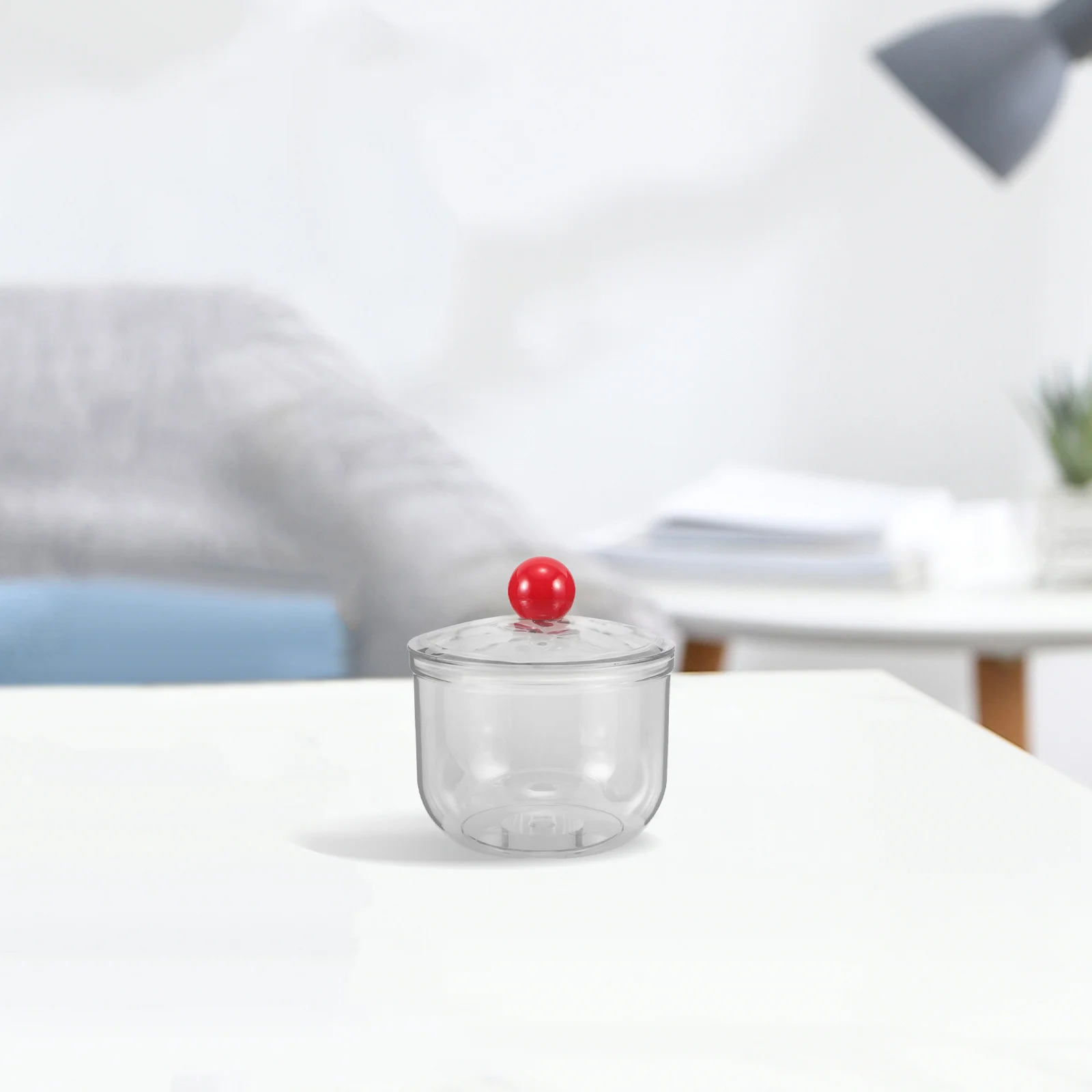 

Clear Airtight Candy Jar 900ml Plastic Storage Container Cotton Ball Toothpick Holder Office Desk Kitchen Cookies Coffee
