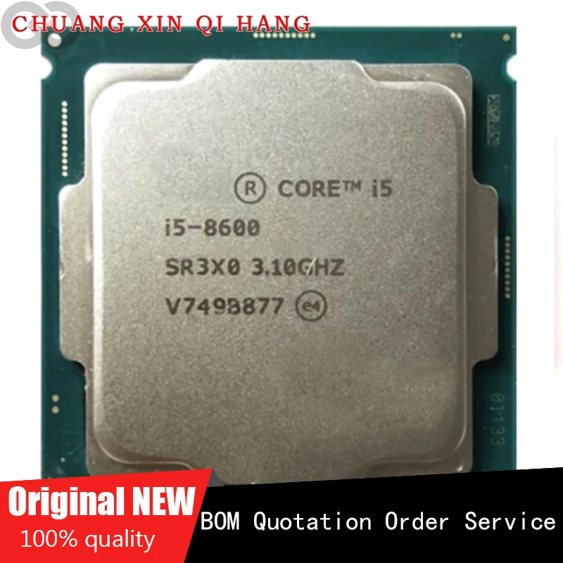 

For Core i5-8600 I5 8600 3.1GHz with six core Six Threaded CPU Processor 9M 65W LGA 1151