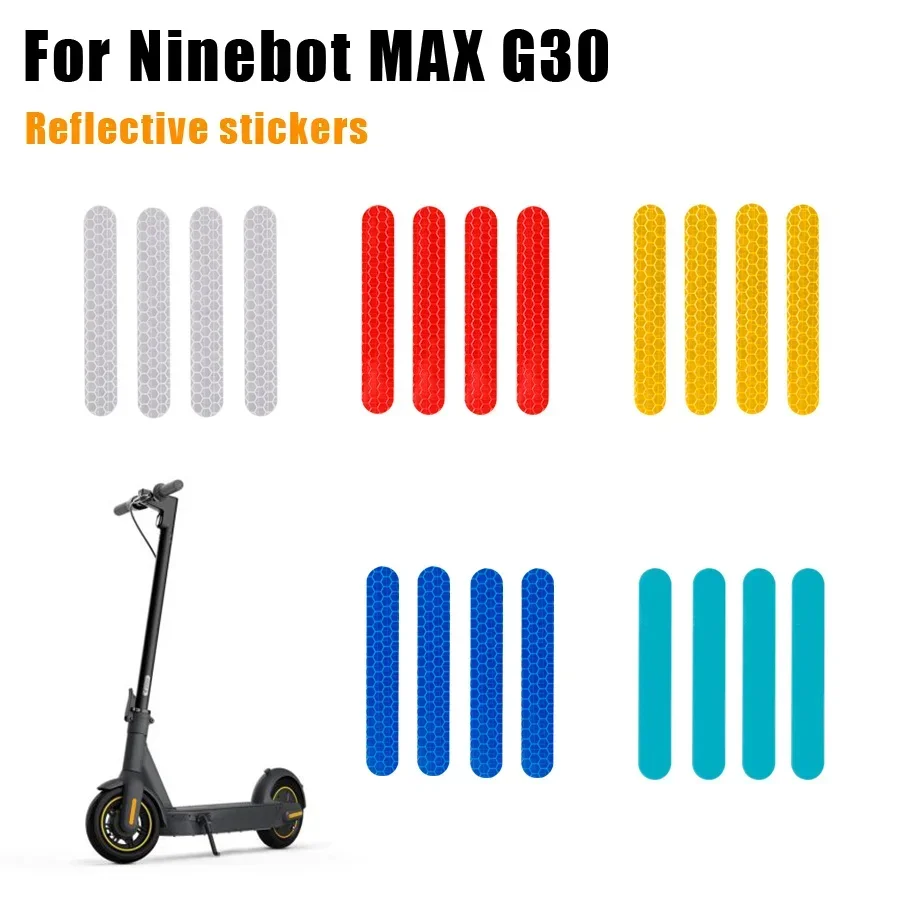 Front Rear Wheel Cover Eflective Sticker for Ninebot Max G30 Electric Scooter Warning New Dustproof Reflective Sticker 4pcs/set image 6