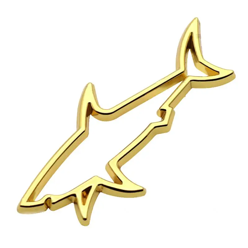 Car 3D Piranha Shark Metal Chrome Zinc Alloy Emblem Car Badge Body Trunk Fender Adhesive Sticker