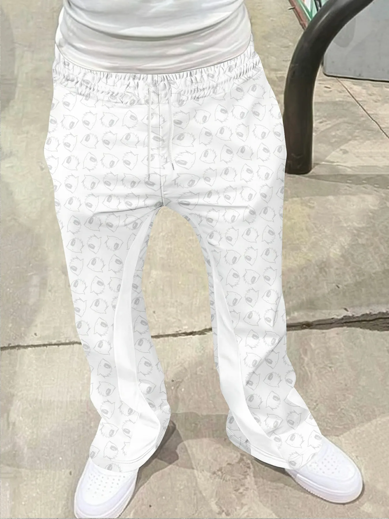 

Y2k Flared Pants Men Loose 3D Print Trousers Casual Sweatpants Mid Waist Sporty Female Clothes Streetwear Hip Hop Vintage Pants