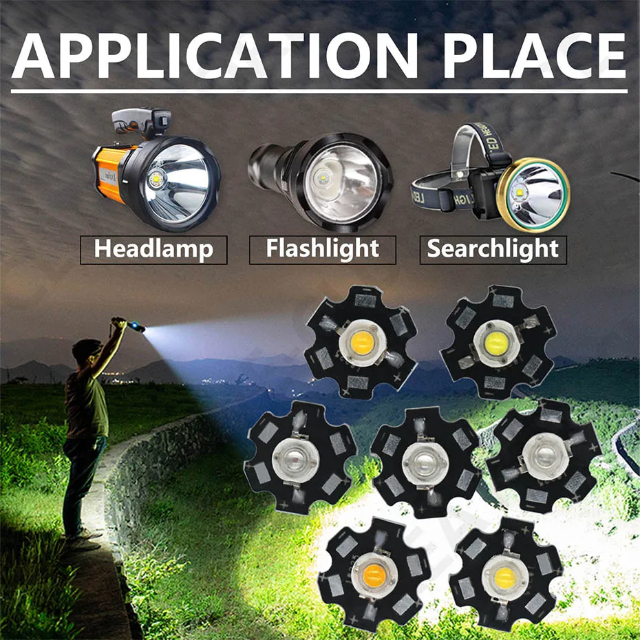 10 Stück 1 W 3 W 3 V 20 mm Hochleistungs-LED mit Drahtchip-Lampen, PCB mit WireSMD-COB-Dioden, 2000 K, 3000 K, 4000 K, 6500 K, Rot, Grün, Blau – Detail 5
