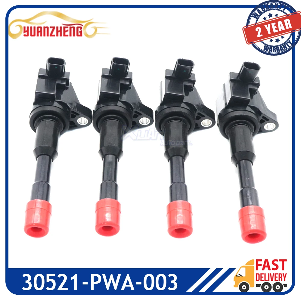 Car NEW 30521-PWA-003 Ignition Coil For HONDA CITY CIVIC 7 8 VII VIII JAZZ FIT 2 3 III 1.3L 2003-2011 Rear Exhaust Side Only