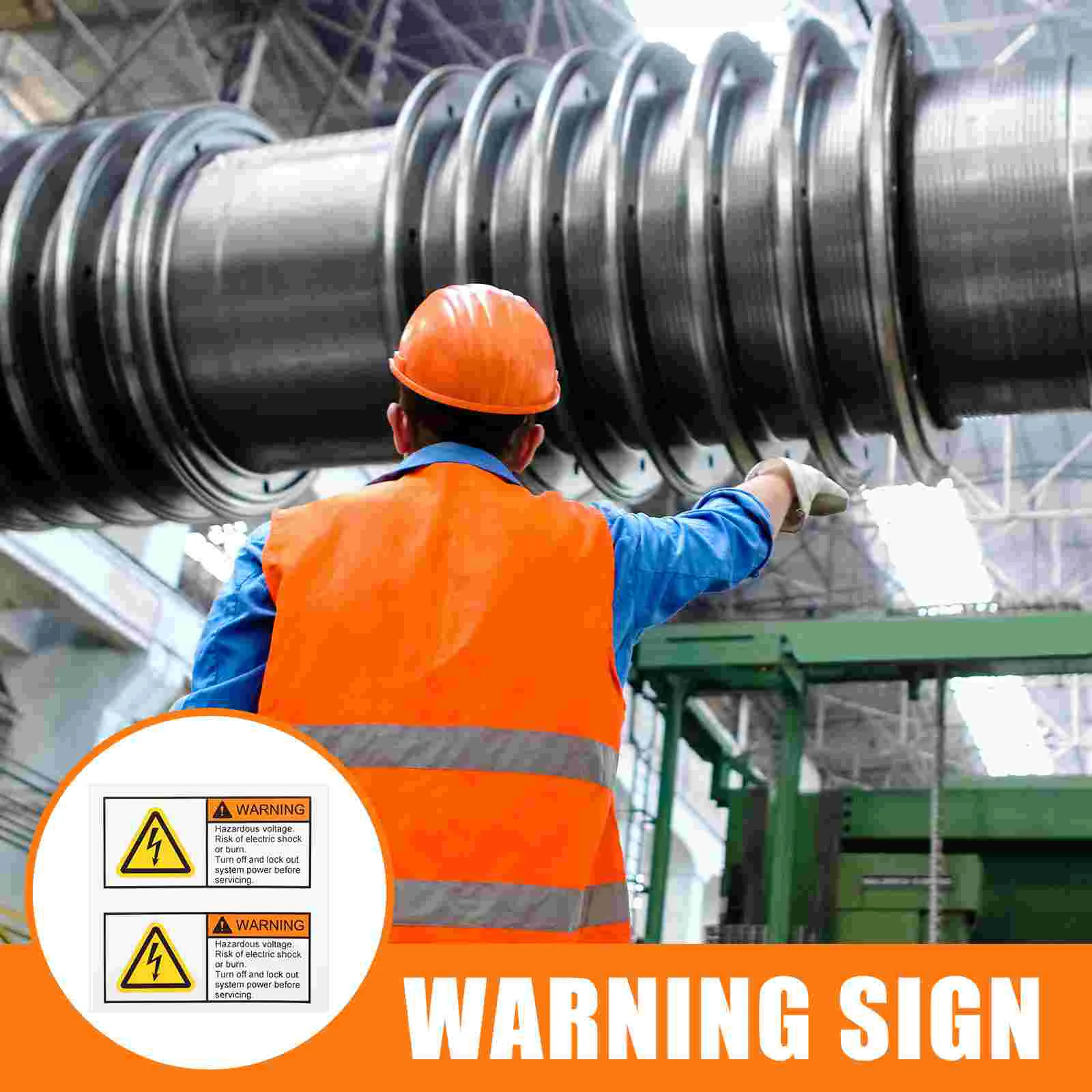 2 Pcs Voltage Identification Label Stickers Warning Electric Shocks Decals for Caution Refrigerator Sign Synthetic Paper High