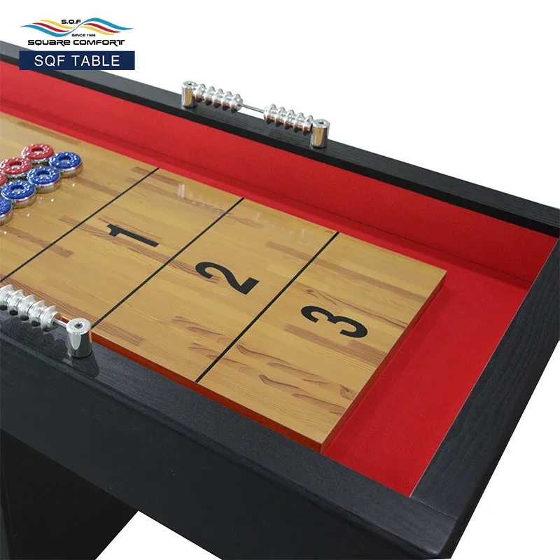 S.Q.F Europe popular indoor sports game  Gym entertainment 9ft  black classic shuffleboard table billard,table