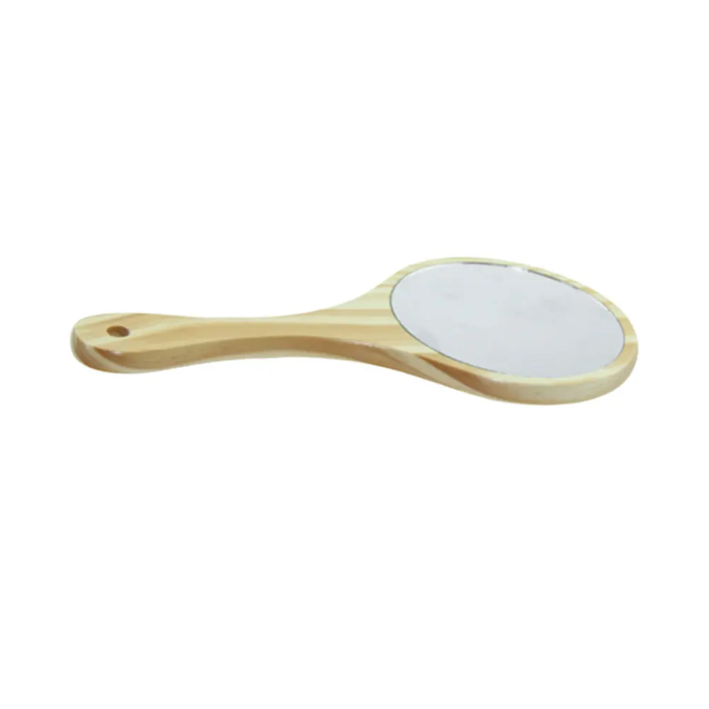 1Pcs Exquisite Hollow-out Makeup Mirror Comb Set Vintage Portable Wooden Mirror Hair Gifts for Woman Lady