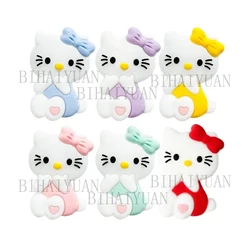 10pcs pink Hello Kitty Silicone Focal Beads Baby DIY Pacifier Chain Clips Beads pen Toy Jewelry Accessories