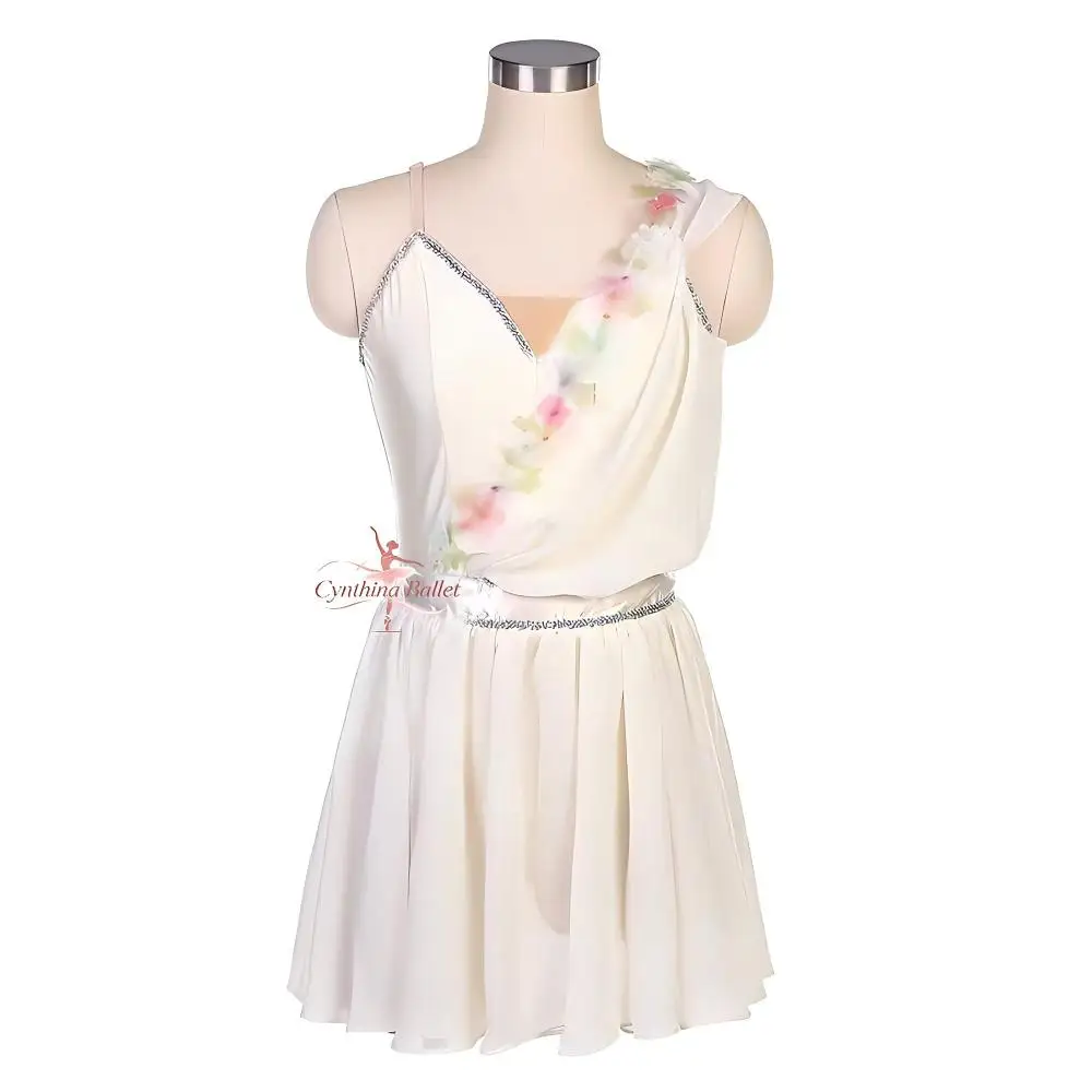 

Костюм для балетного выступления Cupid, детская короткая юбка, шифоновая юбка-пачка цвета слоновой кости для международных соревнований, балетная юбка из фатина для взрослых