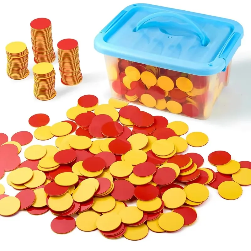 300 peças chips de contagem de duas cores 25mm materiais de matemática montessori jogos educativos para crianças material de ensino para sala de aula