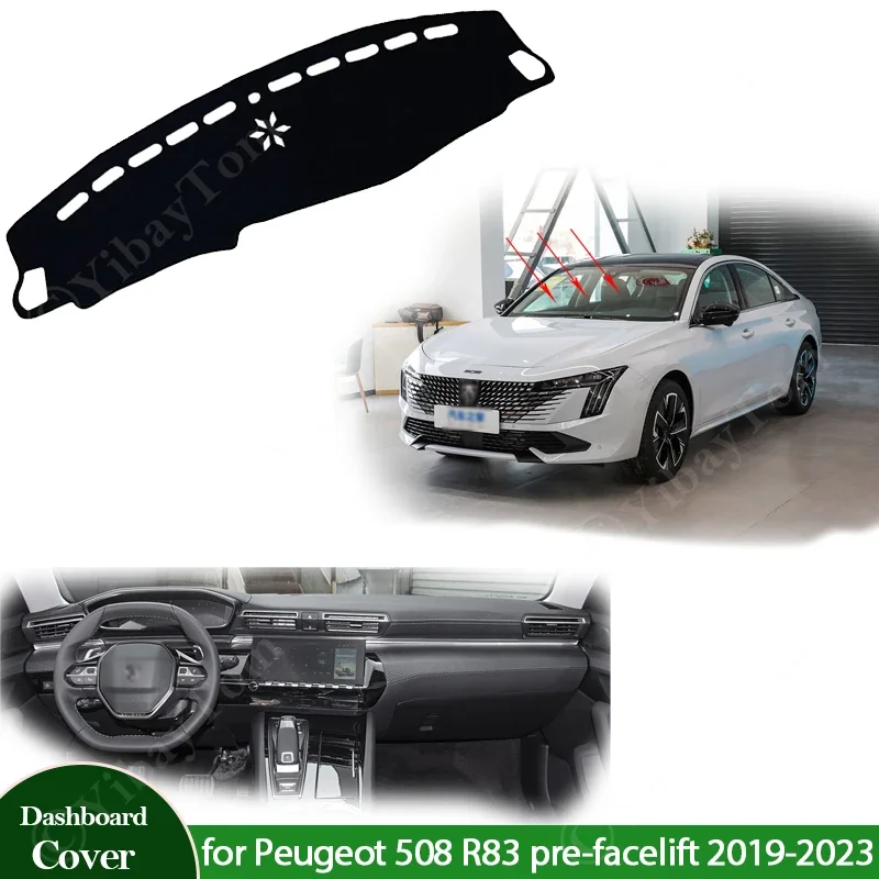 

Новый анти-УФ-защитный коврик для приборной панели, солнцезащитный коврик для приборной панели, ковер для Peugeot 508 R83 Pre-facelift 2019-2023 2020, автомобильные аксессуары