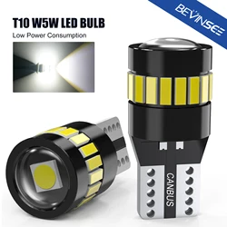 Bevinsee 2x W5W T10 LED Canbus Lights For Car Parking Position Lights Interior Map Dome Lights Super Bright 6500K Plug And Play