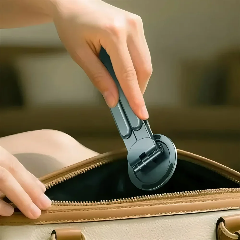 Laptop-Ständer aus Aluminiumlegierung, faltbar, magnetisch, Schreibtisch-Telefonhalter, tragbar, verstellbar, Selfie-Stick-Stativ für Telefon, Tablet, Laptop – Detail 15
