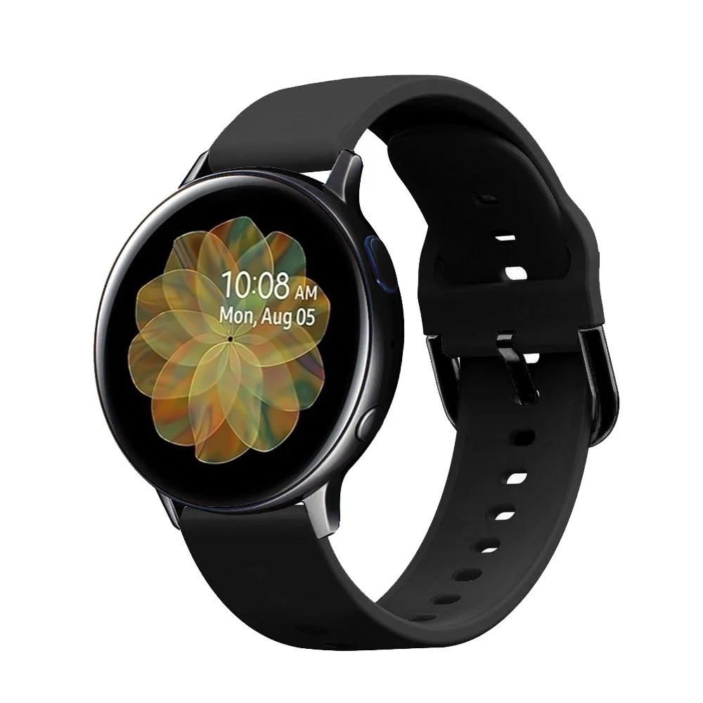 

Ремешок силиконовый для Samsung Galaxy Active 2 40 44 мм, браслет для наручных часов 22 20 мм 3 41 мм 45 мм 42 мм 46 мм