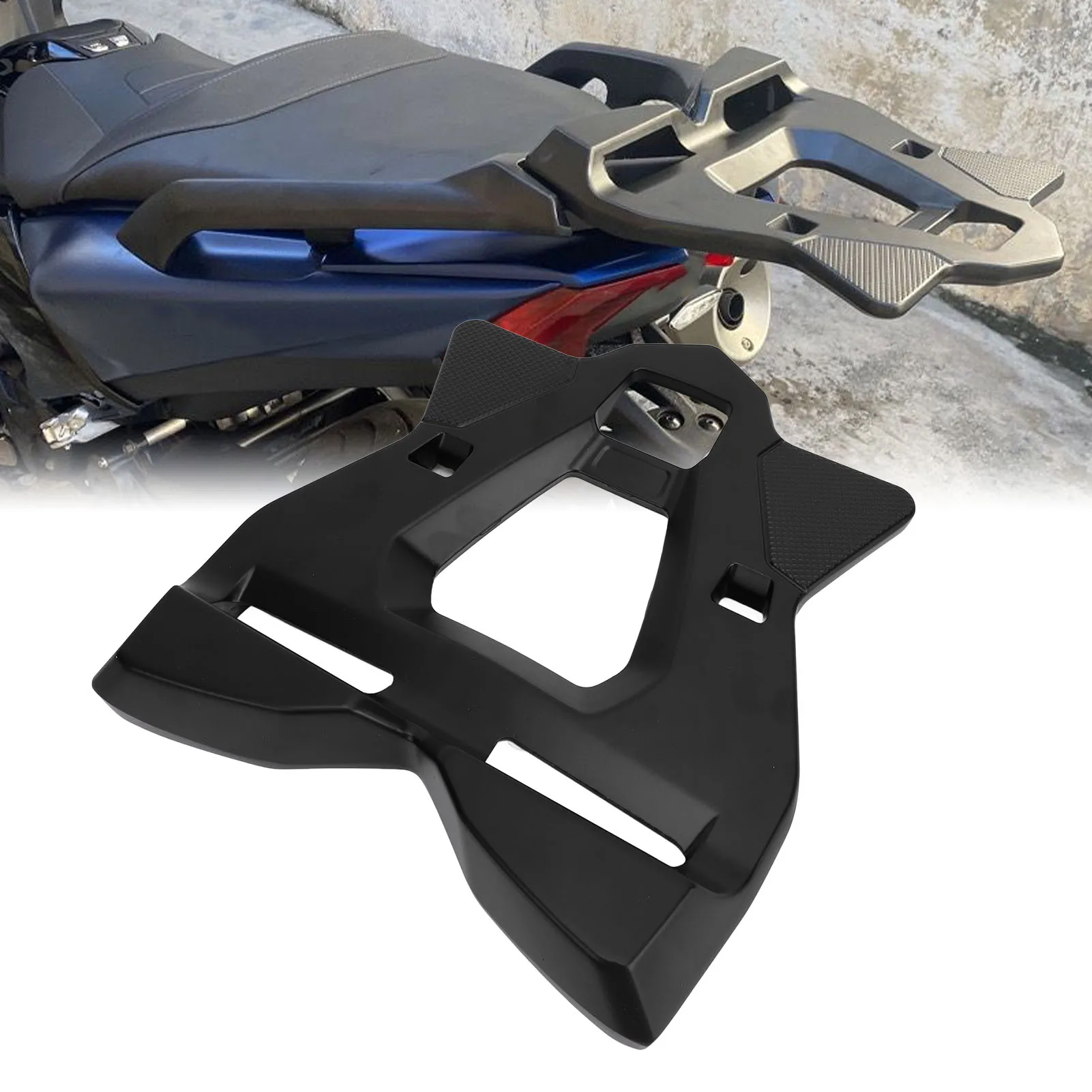 

Motorcycle Tail Storage Rack Motorcycle Tail Cargo Carrier Long Lasting High Load Bearing Elegant Extra Space for Tmax 530 560